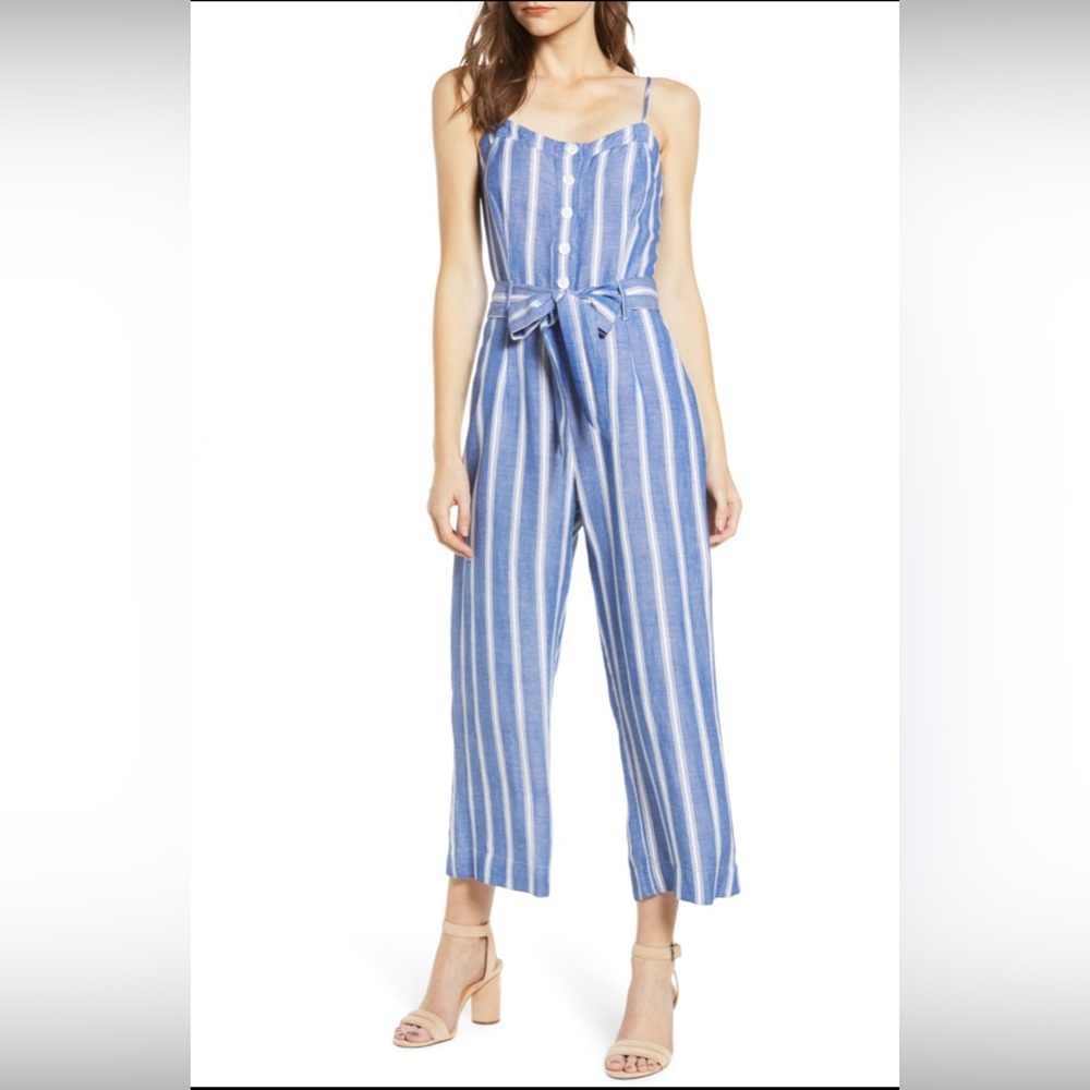 Rails striped linen jumpsuit